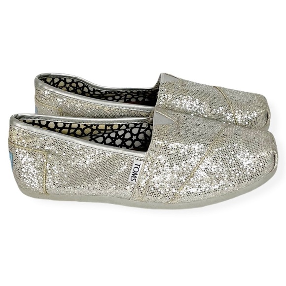 toms silver glitter